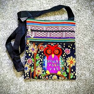 Woven Owl Crossbody